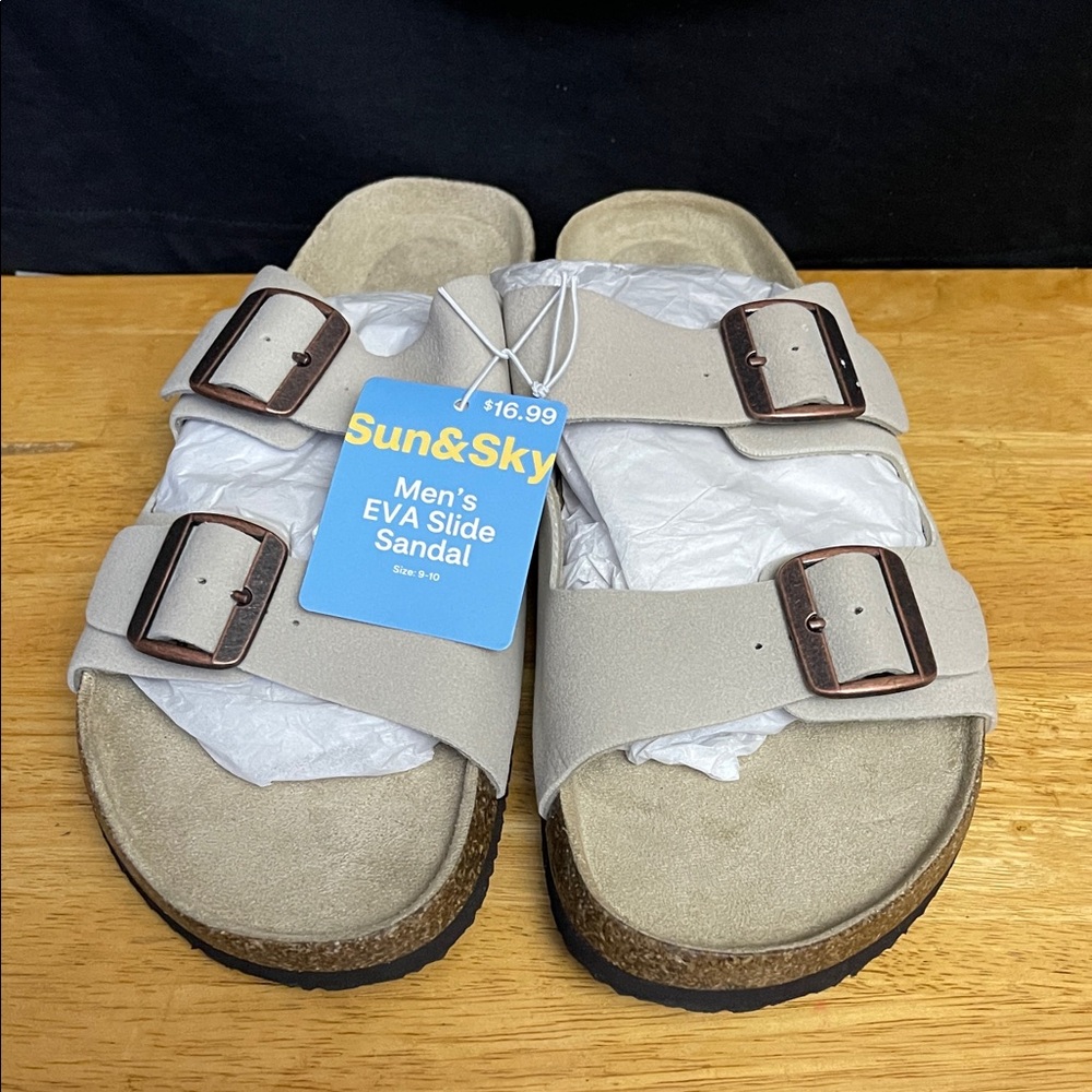 Sun & Sky Men's Beige Slide Sandals